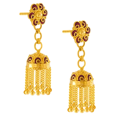 Stone Earrings in 916 hallmarked gold
